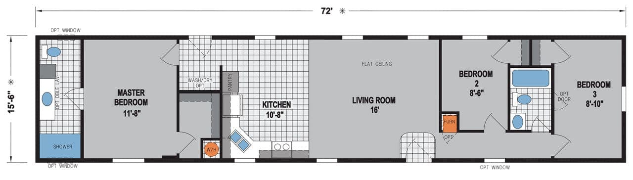 The Johnny - Single Wide manufactured home by Skyline Homes