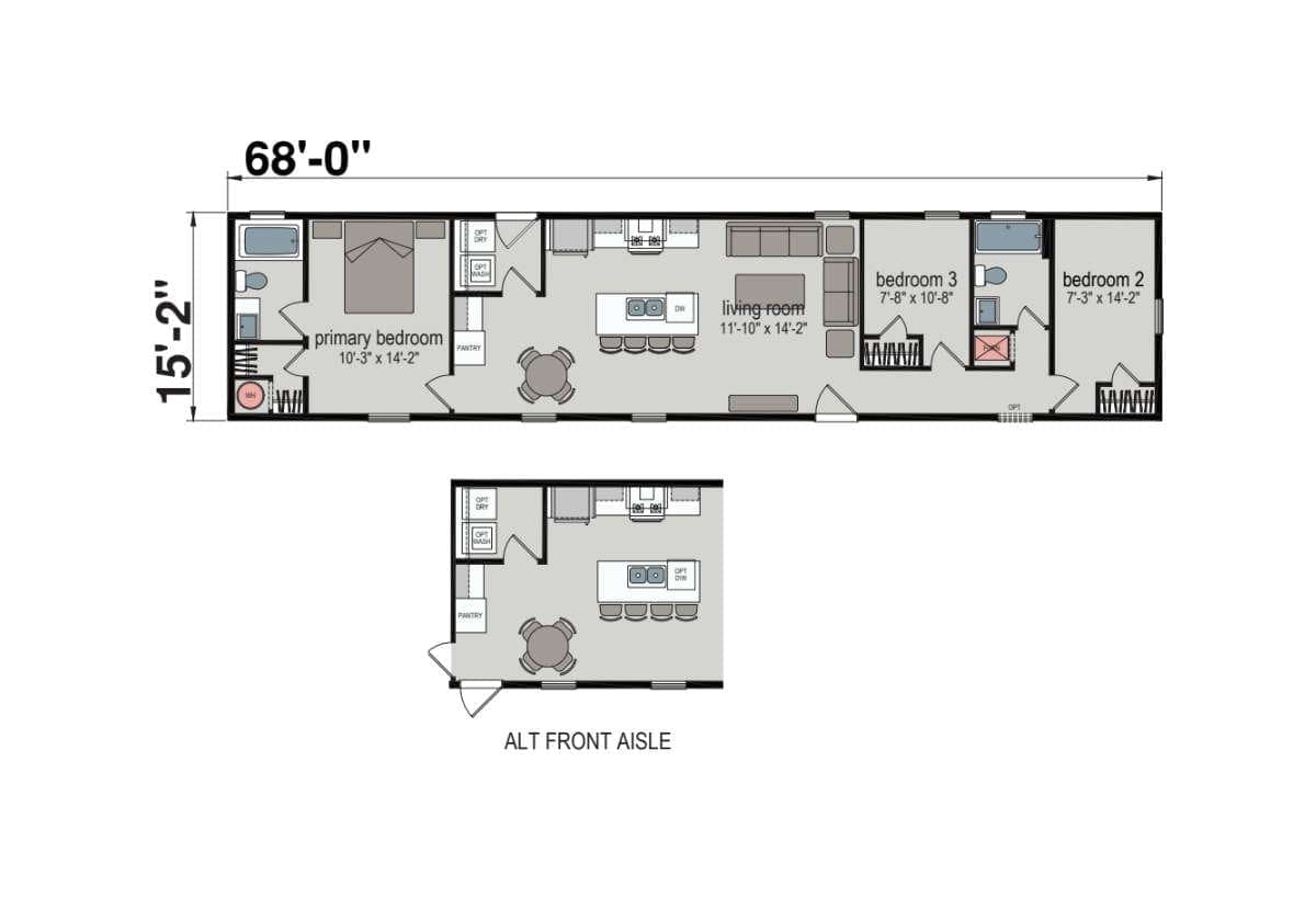 The Reba - Single Wide manufactured home by Skyline Homes